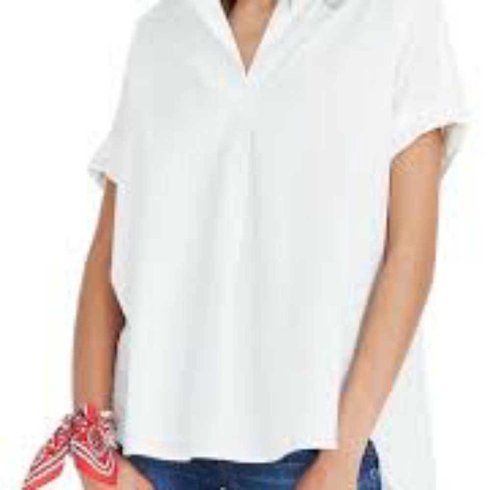 Courier Button-Back Shirt in Pure White